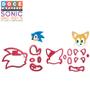 Imagem de Kit 2 Cortadores Pasta Festa Infantil Game Personagem Ouriço Sonic e Raposa Tails