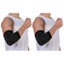 Imagem de Kit 2 Cotoveleira Elastica Compressão Protetor Flexivel Reforçada Unissex Esporte Academia Fitness Ortopédica Muscular