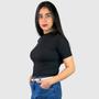 Imagem de Kit 2 Cropped Blusinhas Femininas Canelado T-shirt Manga Curta