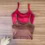Imagem de Kit 2 Cropped Feminino com Bojo Top Alcinha