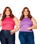 Imagem de Kit 2 Cropped Regata Feminina Plus Size Gringa Blogueira