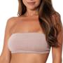 Imagem de Kit 2 Cropped Top Faixa Cotton Algodão Sutiã Sem Bojo Sem Alça