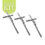 Imagem de Kit 2 Crucifixo Cruz Metal Moderno Cromado 20cm Atacado