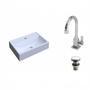 Imagem de Kit 2 Cubas Q45 com Torneira Luxo 1195 e Válvula Click 1 Pol. 1/2 Compace Branco