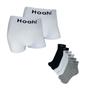 Imagem de Kit 2 Cueca Boxer Branca Hoahi Premium + 3 Meia RP Confort