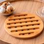 Imagem de Kit 2 descanso de panela quente bule suporte bambu protetor toalha mesa cozinha apoio redondo bamboo