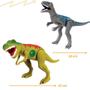 Imagem de Kit 2 dinossauros velociraptor + tiranossauro rex c/som