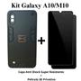 Imagem de Kit 2 em 1 Capa Armadura Resistente Preto + Película Privacidade 3D Vidro para Samsung Galaxy A10 / M10