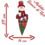 Imagem de Kit 2 Enfeites Árvore Natal Papai Noel E Boneco Neve Saco Natalino Xadrez