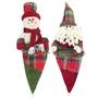 Imagem de Kit 2 Enfeites Árvore Natal Papai Noel E Boneco Neve Saco Natalino Xadrez
