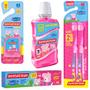 Imagem de Kit 2 escovas + gel + fio dental + enxaguante - peppa pig