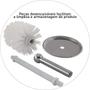 Imagem de Kit 2 Escovas Sanitária Vassoura Vaso Aço Inox Suporte Banheiro