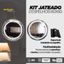 Imagem de Kit 2 Espelho Grande Redondo Com Led Jateado 60x60