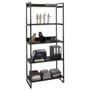 Imagem de Kit 2 Estantes Livreiro Prisma Estilo Industrial 80cm 5 Prateleiras Preto Onix - Mpozenato