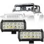 Imagem de Kit 2 Farol Milha 12 Leds 12V/24V Retangulo Offroad 6000K