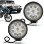 Imagem de Kit 2 Farol Milha 14 Leds 42w 12v/24v Redondo Off-road 6000k