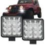 Imagem de Kit 2 Farol Milha Neblina 16 Leds 6000K Offroad Quadrado