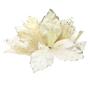 Imagem de Kit 2 Flores Com Cabo Artificial Decoração De Natal Com Glitter 22cm