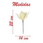 Imagem de Kit 2 Flores Com Cabo Artificial Decoração De Natal Com Glitter 22cm