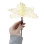 Imagem de Kit 2 Flores Com Cabo Artificial Decoração De Natal Com Glitter 22cm