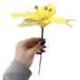 Imagem de Kit 2 Flores Com Cabo Artificial Decoração De Natal Com Glitter 27cm