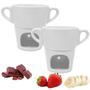 Imagem de Kit 2 Fondue Porcelana Branca 250 Ml Caneca Chocolate Queijo