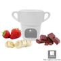 Imagem de Kit 2 Fondue Porcelana Branca 250 Ml Caneca Chocolate Queijo