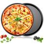Imagem de Kit 2 Forma De Pizza Grande Antiaderente Assadeira 36cm Aço Carbono Bandeja