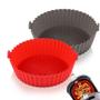 Imagem de Kit 2 Forma Silicone Para Airfryer Antiaderente Reutilizavel