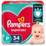 Imagem de Kit 2 Fraldas Pampers Supersec P 34 Unidades