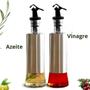 Imagem de Kit 2 Galheteiros Com Bico Dosador Azeite Vinagre 300ml Inox