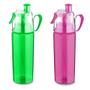 Imagem de Kit 2 Garrafas Squeeze com Borrifador 550ml - Rosa e Verde