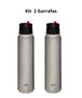 Imagem de Kit 2 Garrafas Térmica Fit Slim 1 Litro Inox Mor C/ Bico Flip