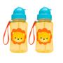 Imagem de Kit 2 garrafinha infantil fun 400 ml buba canudo retrátil silicone