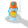 Imagem de Kit 2 garrafinhas de alumínio antivazamento infantil bebe suco água com canudo retrátil silicone animal fun
