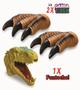 Imagem de kit 2 Garras + 1 Fantoche TIRANOSSAURO de mão Boneco Dinossauro Rex - Adijomar Brinquedo 