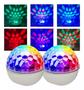 Imagem de Kit 2 Globo Bola Maluca Luz Led Colorido Rgb Usb Mini Iluminação Vibrante Festa Balada  LEY2147