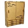 Imagem de Kit 2 Guarda Roupa para Casa Boneca com Portas Abrem 28x23x6,5 Mdf Madeira