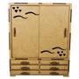 Imagem de Kit 2 Guarda Roupa para Casa Boneca com Portas Abrem 28x23x6,5 Mdf Madeira