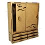 Imagem de Kit 2 Guarda Roupa para Casa Boneca com Portas Abrem 28x23x6,5 Mdf Madeira