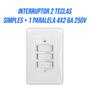 Imagem de kit 2 Interruptor 2 teclas simples + 1 Tecla paralela 6A 250V Ilumi