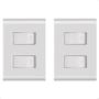 Imagem de Kit 2 Interruptor Duplo 4x2 Branco Embutir Liz Tramontina