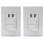 Imagem de Kit 2 Interruptor Duplo Com 2 Portas USB Adaptador Celular