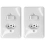 Imagem de KIT 2 interruptor paralelo 6A com tomada 2P+T 10A 250V Ilumi