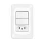 Imagem de Kit 2 Interruptor Simples com Tomada 20A com Placa e Suporte 4x2 PIAL Pop Legrand