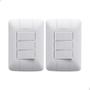 Imagem de Kit 2 Interruptor Triplo 4x2 Embutir Branco Aria Tramontina