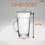 Imagem de Kit 2 Jarras de Suco Estilo Copo Americano 750ML C/ Alça Nadir 