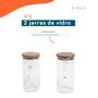 Imagem de Kit 2 jarras de vidro com tampa de bambu 750ml - Oikos