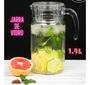 Imagem de Kit 2 jarras de vidro para suco agua com tampa 1,8 litros