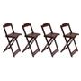 Imagem de Kit 2 Jogos de Mesa Bistrô de Madeira com 2 Cadeiras Dobravel Ideal para Bar e Restaurante Imbuia